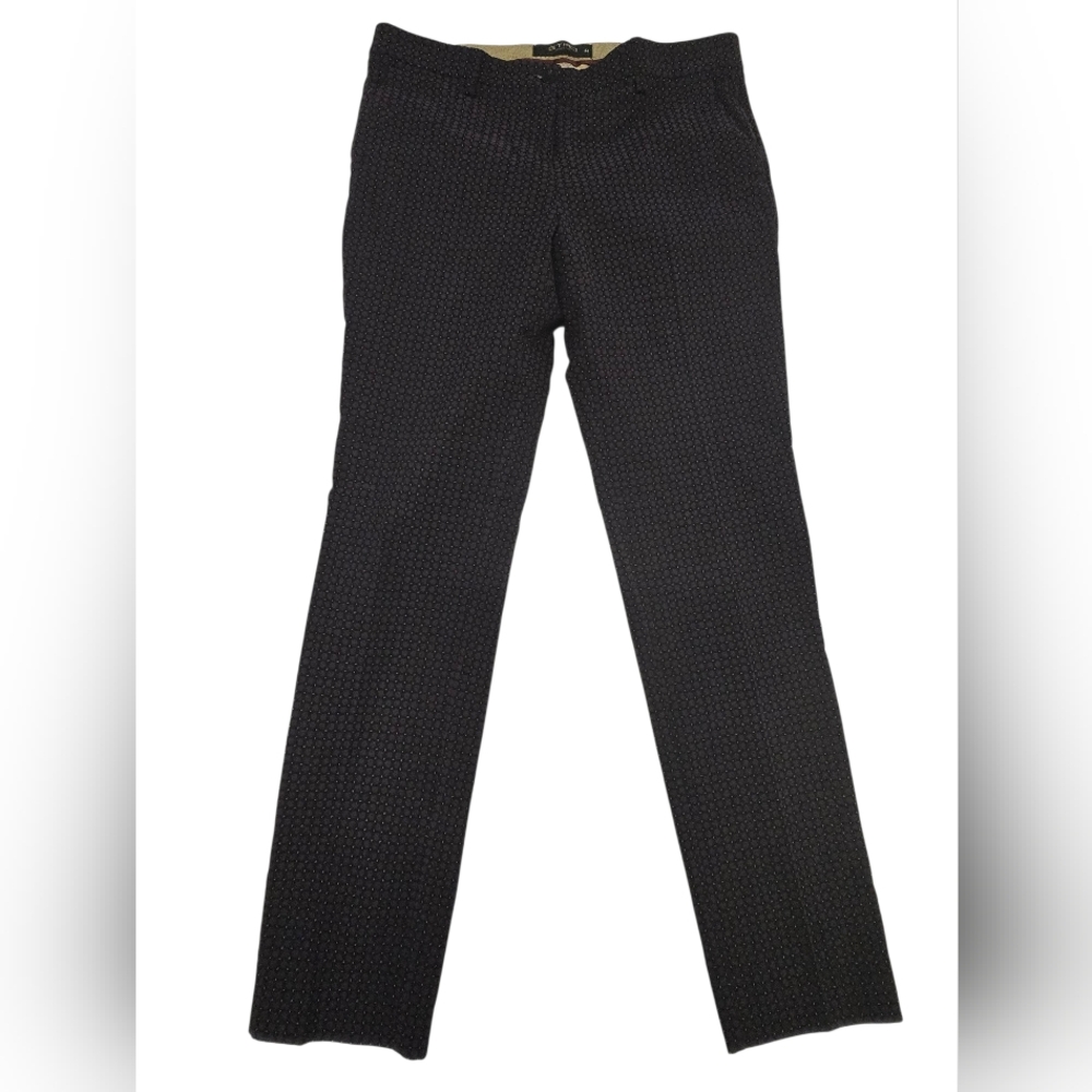 Etro Black & Purple Print Dress Pants MADE IN ITALY Sz 44